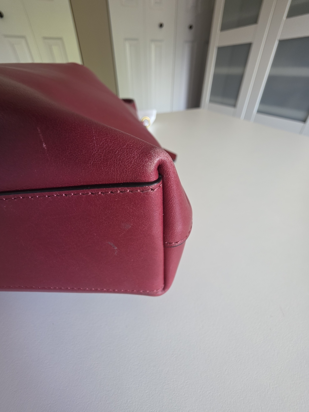 Coach Brooklyn 28 Leather Shoulder Hobo Bag In Ruby - Picture 6 of 16